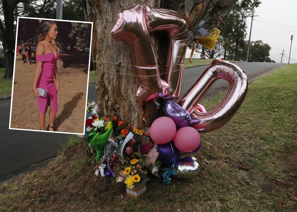 Friends and family have left flowers and tributes to Dejah Stewart, the teen girl killed after the trail bike she was on collided with a car in Berkeley on Sunday night. There are two memorials on trees lining Hertford Street. Pictures: Robert Peet. Inset: Dejah Stewart