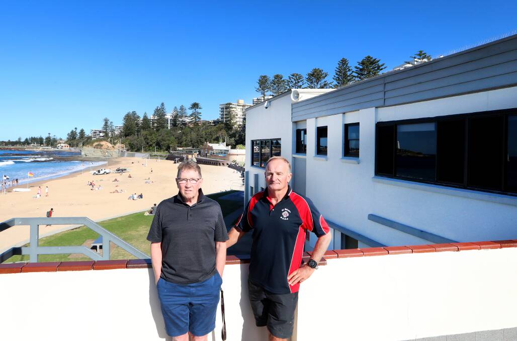 Heritage constraints: Solicitor Mark McDonald and North Wollongong surf club president David Meredith are fighting to renovate the building. Picture: Sylvia Liber