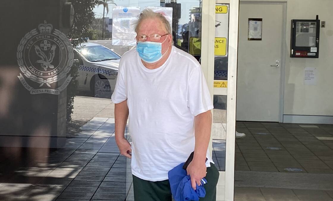 Released on medical grounds: Paul Ferguson left Wollongong Police Station after being released on bail over charges of accessing child abuse material.