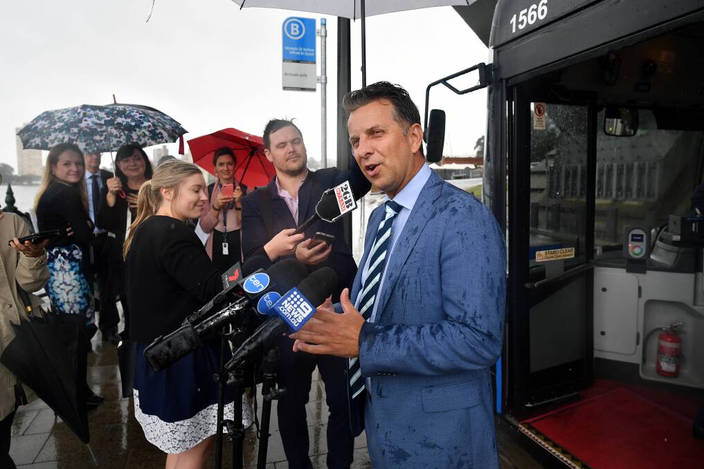 Not interested: Minister for Transport and Infrastructure Andrew Constance said he intended to focus on his Macquarie Street role, representing the people of Bega and the March state election in a press conference on Monday morning. Picture: AAP/Joel Carrett