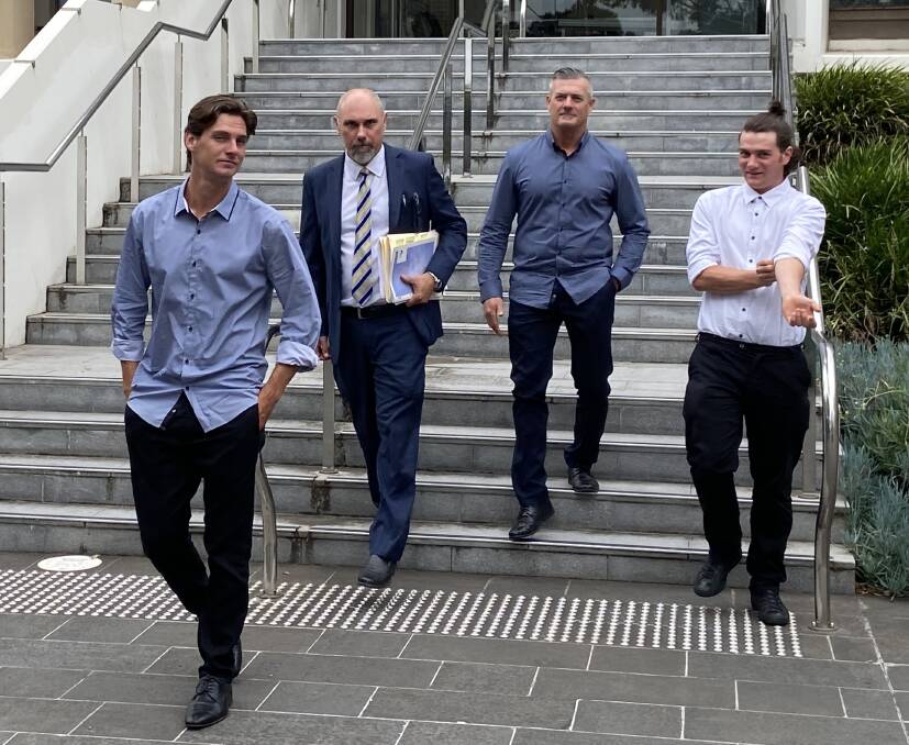 Byron Jenkins and his sons Jackson and Logan were fined over an all-in-brawl with security guards after Logan was refused re-entry into UniBar last year. Picture: Ashleigh Tullis