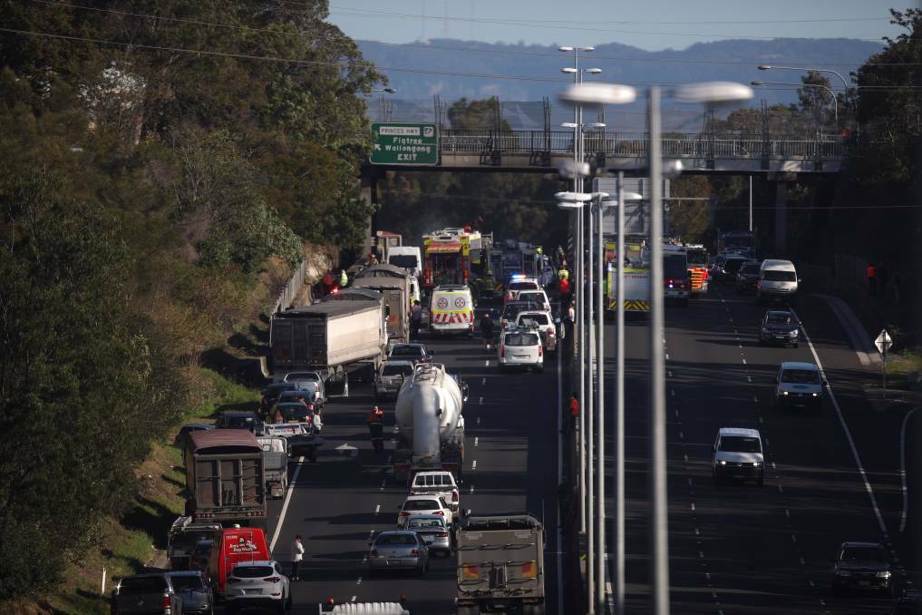 Graham Squires was driving just ahead of a B-double truck on the M1 Princes Motorway when he attempted to merge in front without enough distance on June 28. Picture: Adam McLean