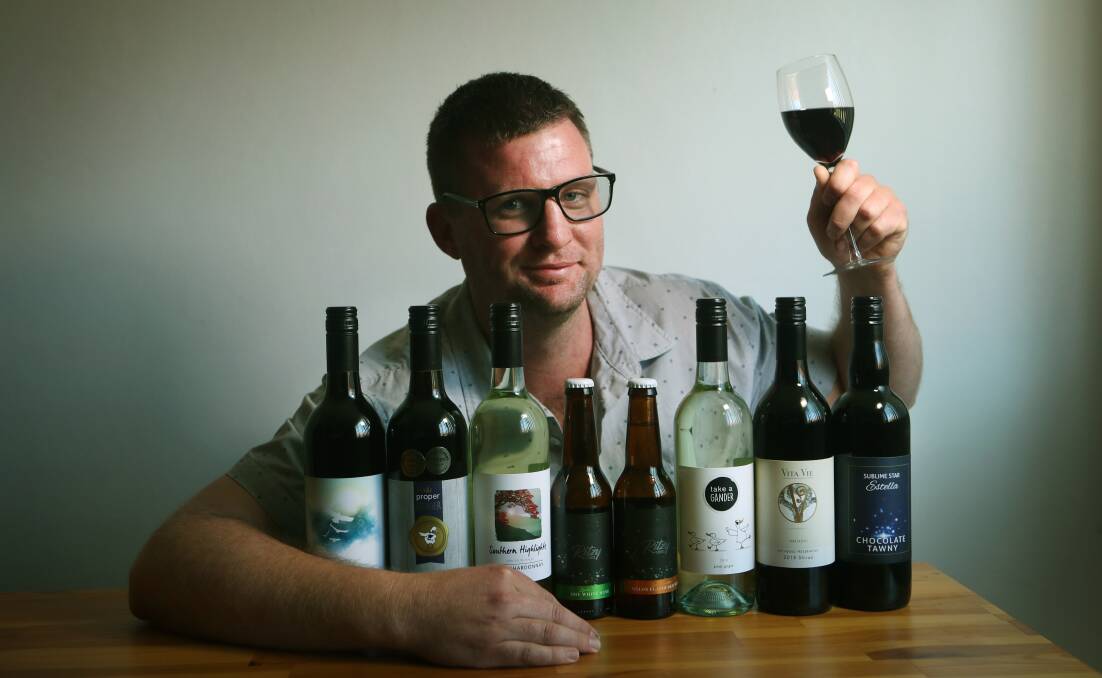 Cheers: Simon Hall hopes to open a Wollongong cellar door so people can taste his wine range and learn about wine-making. Picture: Sylvia Liber