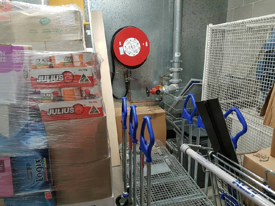Photos of reported safety issues at Aldi stores. Pictures: Transport Workers Union