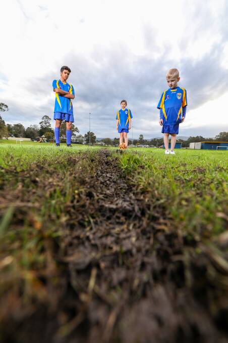 Vandals have left huge marks along the field rendering them unplayable. Picture: Adam McLean