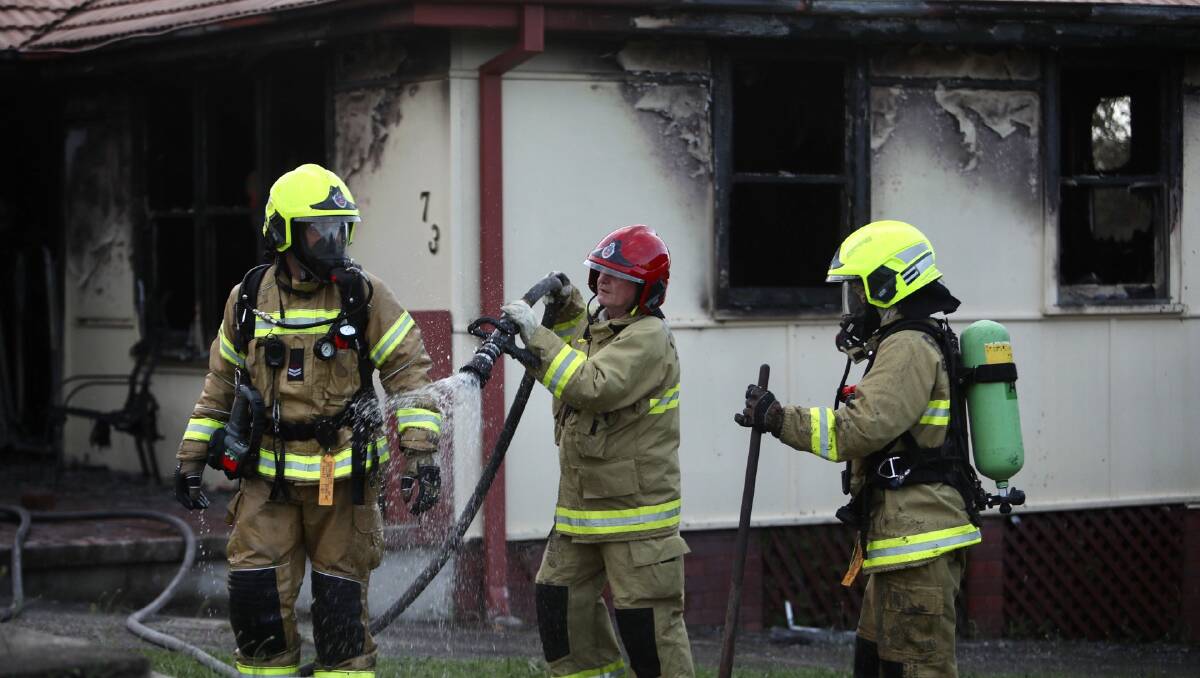 A Lake Illawarra house was completely destroyed by fire. Pictures: Adam McLean
