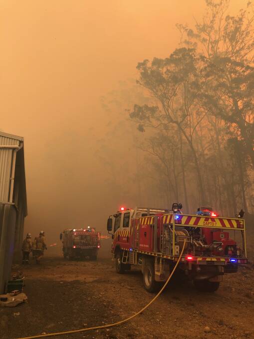A Dapto fire truck was sent up to assist with firefighting efforts in Drake in September. Picture: Anthony Turner