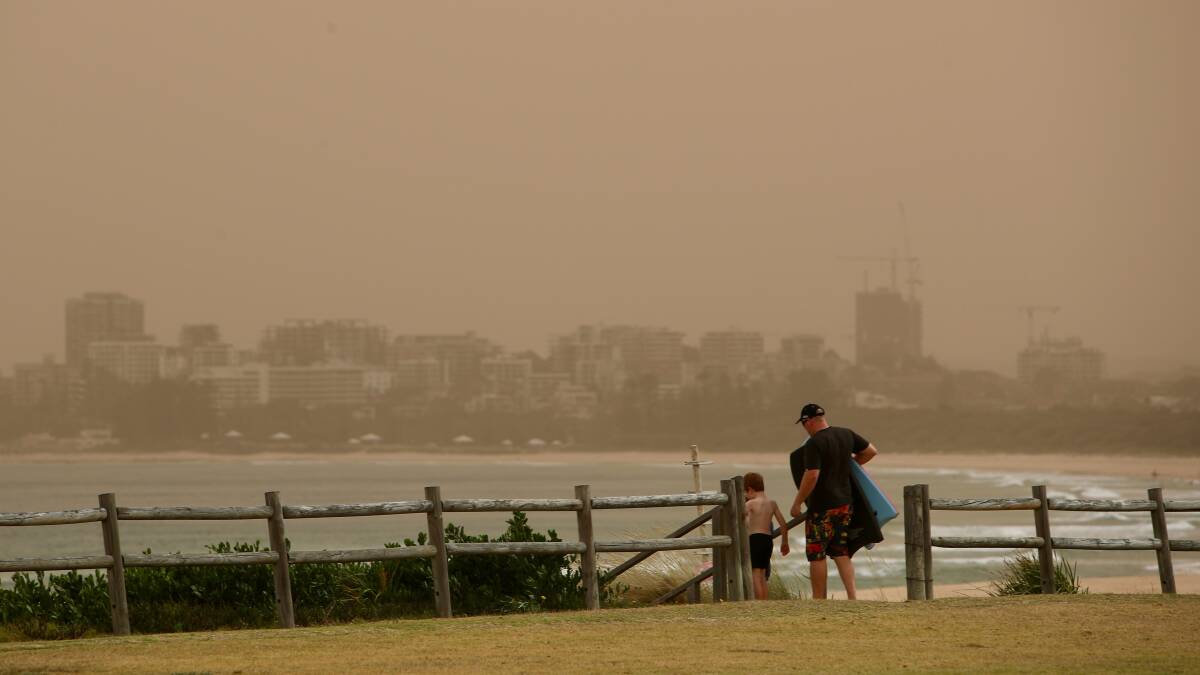 A dust and smoke haze blanketed Wollongong last Tuesday following catastrophic fire conditions. Picture: Adam Mcleam