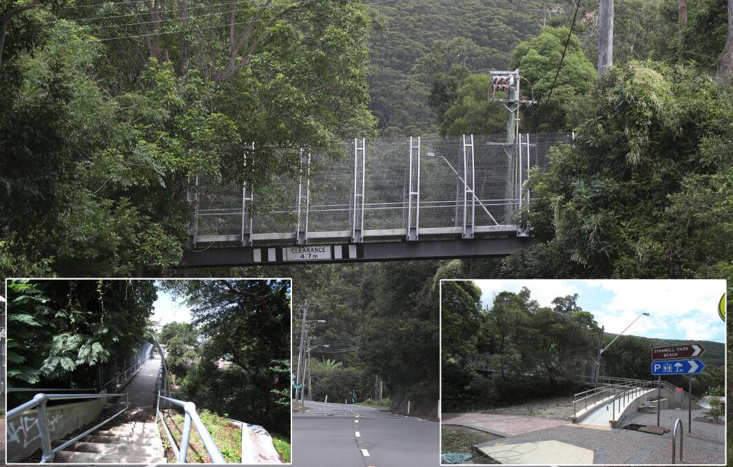 Mobility concern: Some residents are annoyed money was spent upgrading one side of a Stanwell Park footbridge with a ramp but not the other side. Picture: Robert Peet