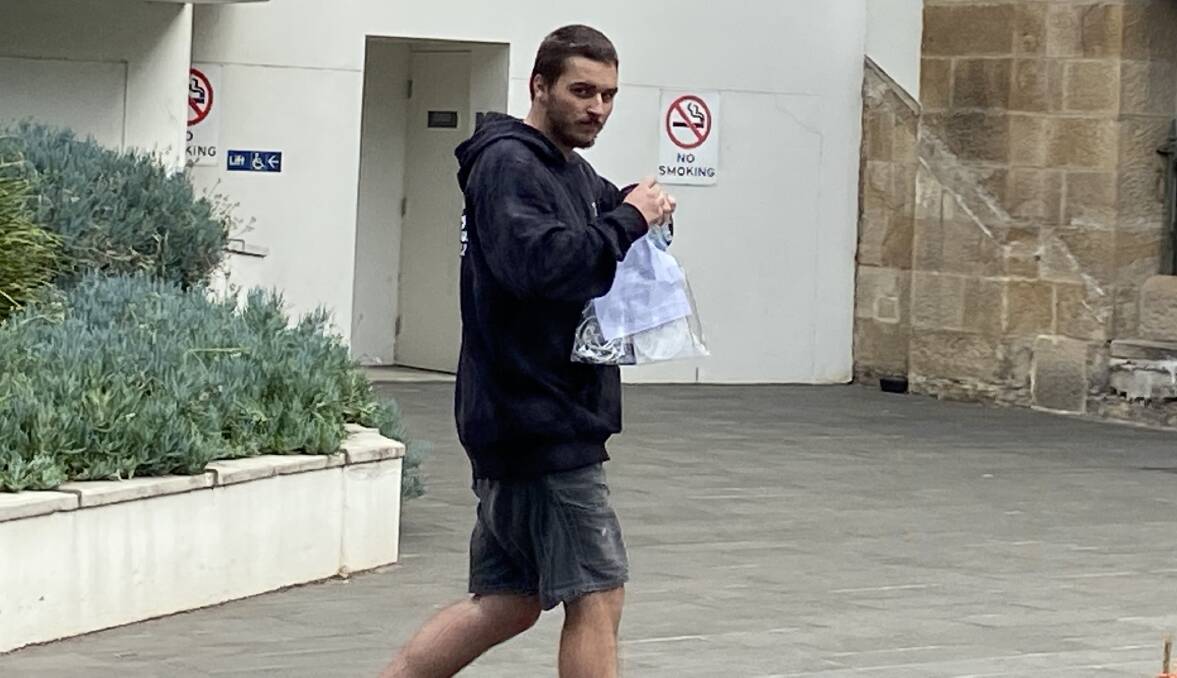 Conditional freedom: Brandon Fisher was granted bail in Wollongong Local Court after he was allegedly behind the wheel of a car that crashed, injuring his partner. Picture: Ashleigh Tullis