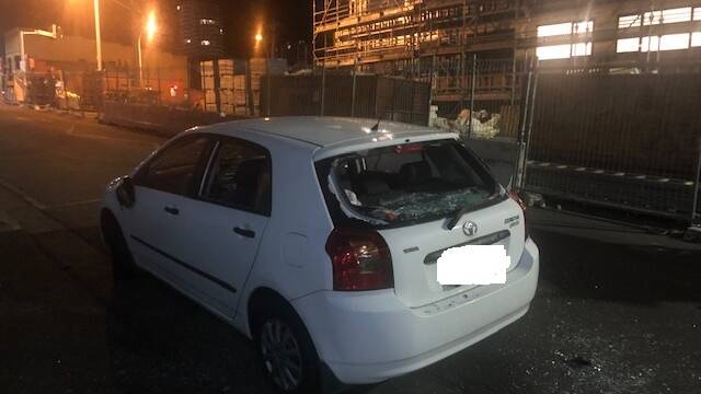 Three cars were smashed. Picture: Wollongong Homeless Hub