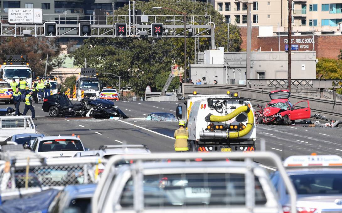 The crash brought Sydney peak hour traffic to a standstill. Picture: Getty Images