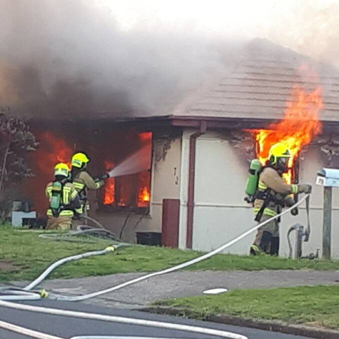 Firefighters worked to extinguish the blaze. Picture: Supplied