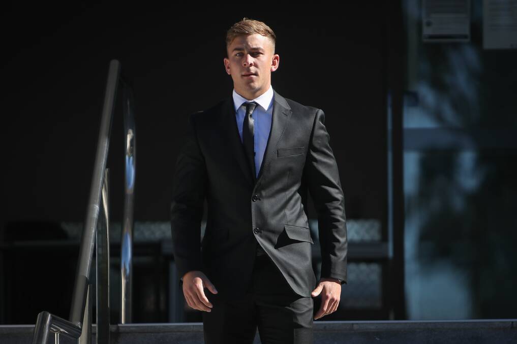 Callan Sinclair at Wollongong courthouse during his sexual assault trial. Picture: Adam McLean