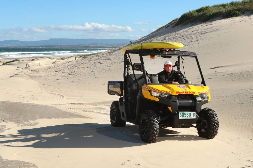 Vegetation removal: Port Kembla Surf Lifesaving Club's deputy captain Nathan Boscaro is pleased the dunes will be reshaped so the club can easily get out their equipment. Picture: Sylvia Liber