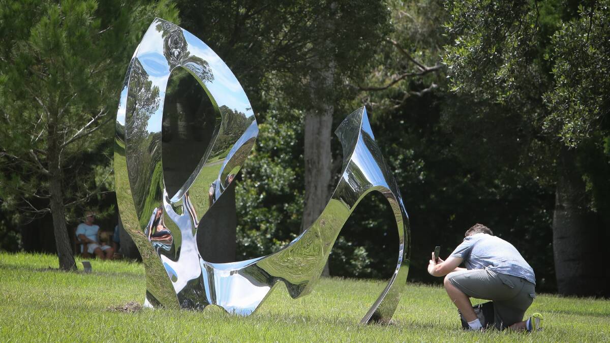 Some of the sculptures in the Wollongong Botanic Gardens exhibition. Pictures: Adam McLean
