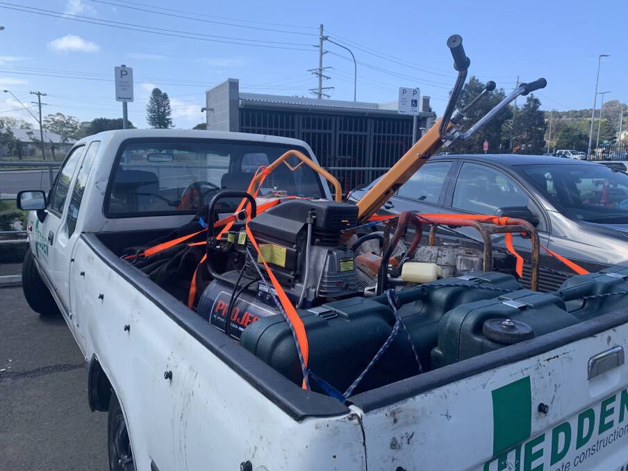 A Port Kembla business owner had $30,000 worth of tools, equipment and his truck stolen in September. Police were able to make an arrest, recover the goods and return them to the owner. Picture: Supplied