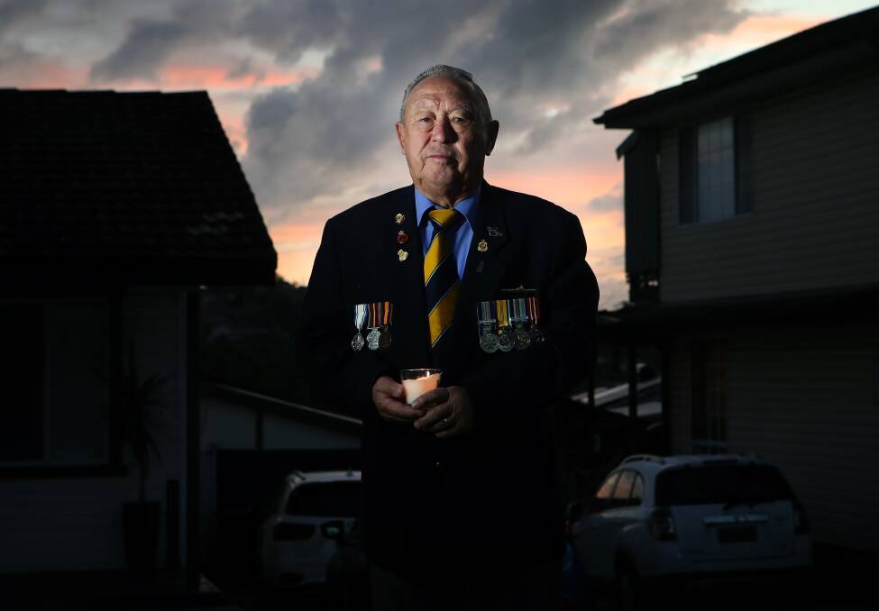Lest we forget: Koonawarra veteran Derek Howard will proudly stand at the end of his driveway this Anzac Day. Picture: Sylvia Liber