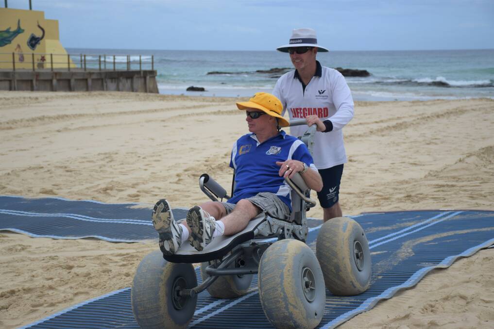 Matting will be rolled out at Thirroul and Port Kembla beaches so people with disability, people with limited mobility and parents with prams can easily access the ocean. Picture: Wollongong City Council