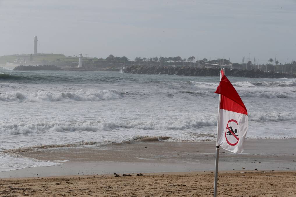 Dangerous water: Beaches were closed on Tuesday due to hazardous surf conditions. Picture: Robert Peet