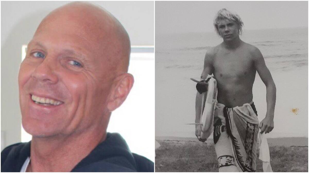 Brett Harris, who was tragically killed earlier this month, is being remembered as an avid surfer who loved the Stanwell Park community. In his younger years he used to surf competitively. Pictures: Supplied
