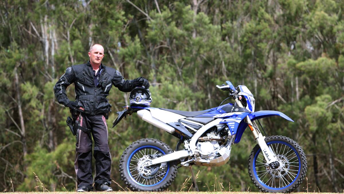 Senior Constable Carl Dyson is cracking down on unregistered trail bike riders. Picture: Sylvia Liber