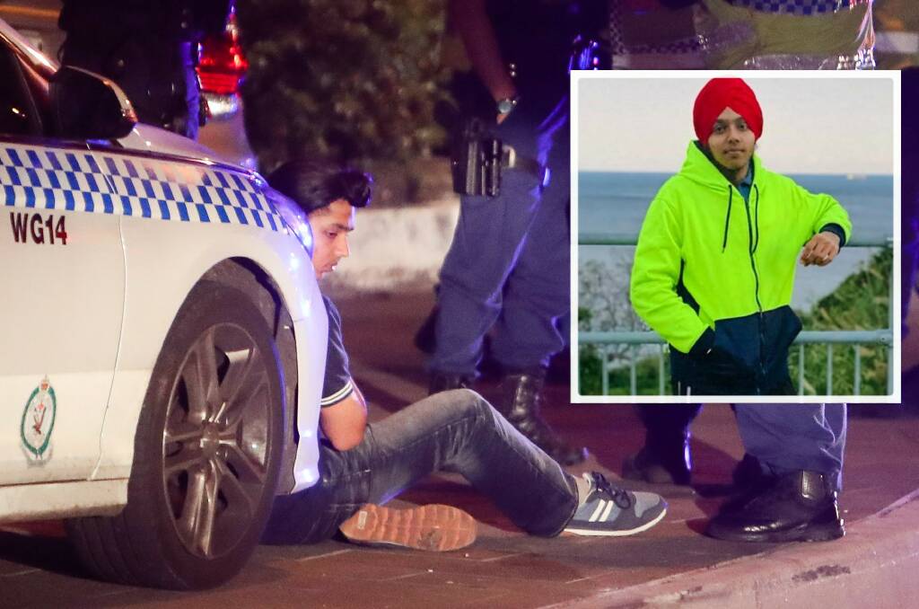 Indian national Jaskaran Singh, 18, (inset) was the driver of the car that allegedly hit three pedestrians on Saturday, killing a 19-year-old woman. Picture: Adam McLean