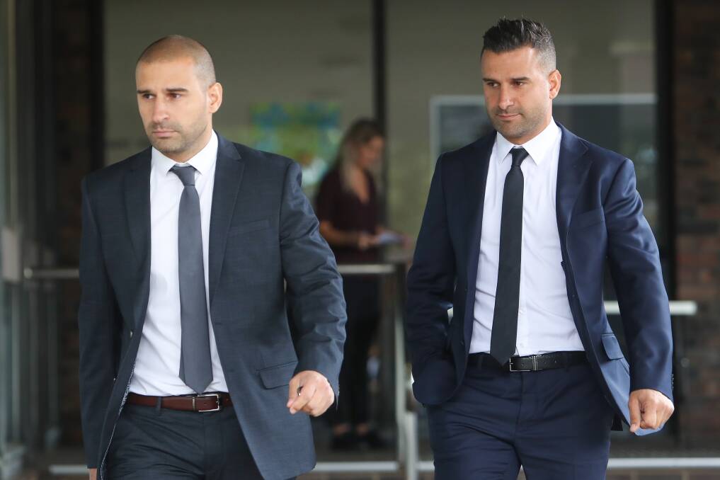 Elie (left) and brother Charbel Douna fronted Port Kembla Local Court for the first time over an alleged property fraud scam. Picture: Adam McLean