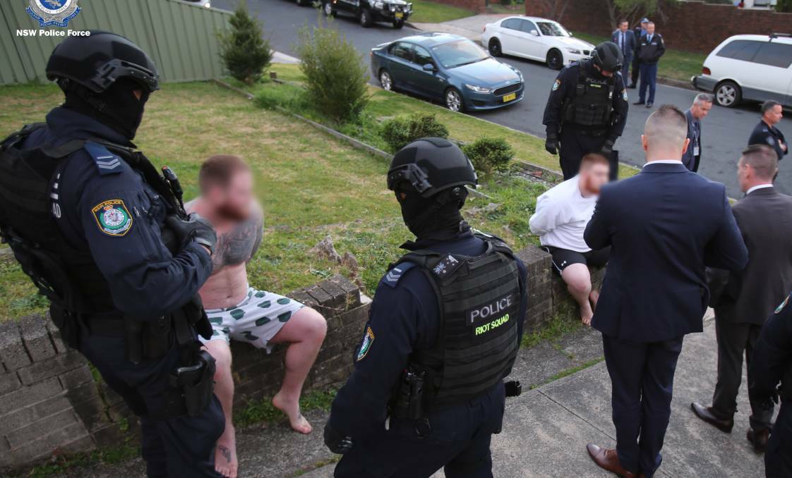 Two burly, ginger-haired twin brothers were arrested at their Coniston home on August 16, 2019 in sweeping police raids. Picture: NSW Police