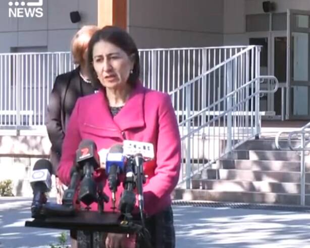Premier Gladys Berejiklian said the state was at a "critical point" in controlling the spread of COVID-19. Picture: Nine News