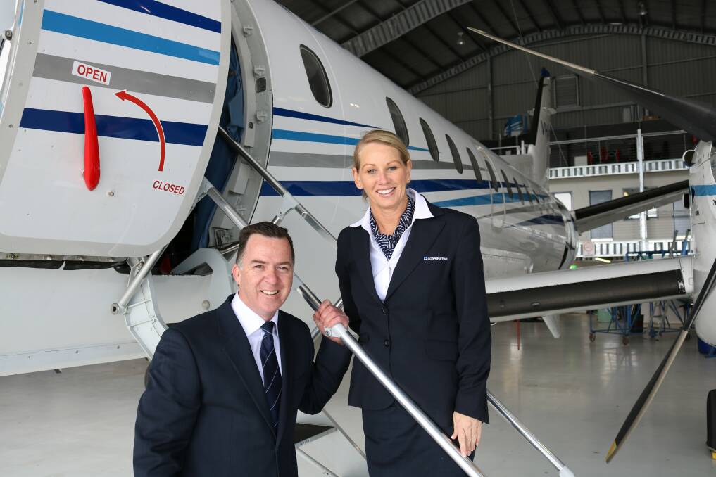 Up, up and away: Fly Corporate sales manager Geoff Woodham said tickets were flying out the door for the company's services to Melbourne and Brisbane. Picture: Supplied