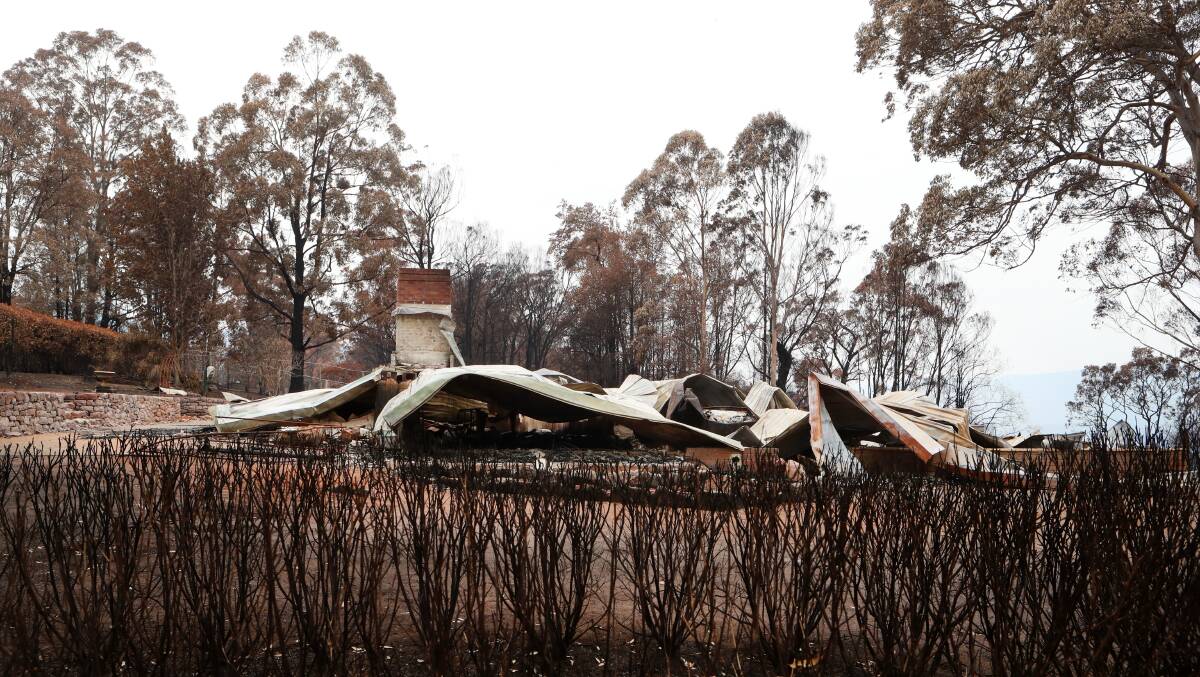 Just one of about 20 homes burnt to the ground when the Currowan fire swept through Kangaroo Valley. Picture: Sylvia Liber