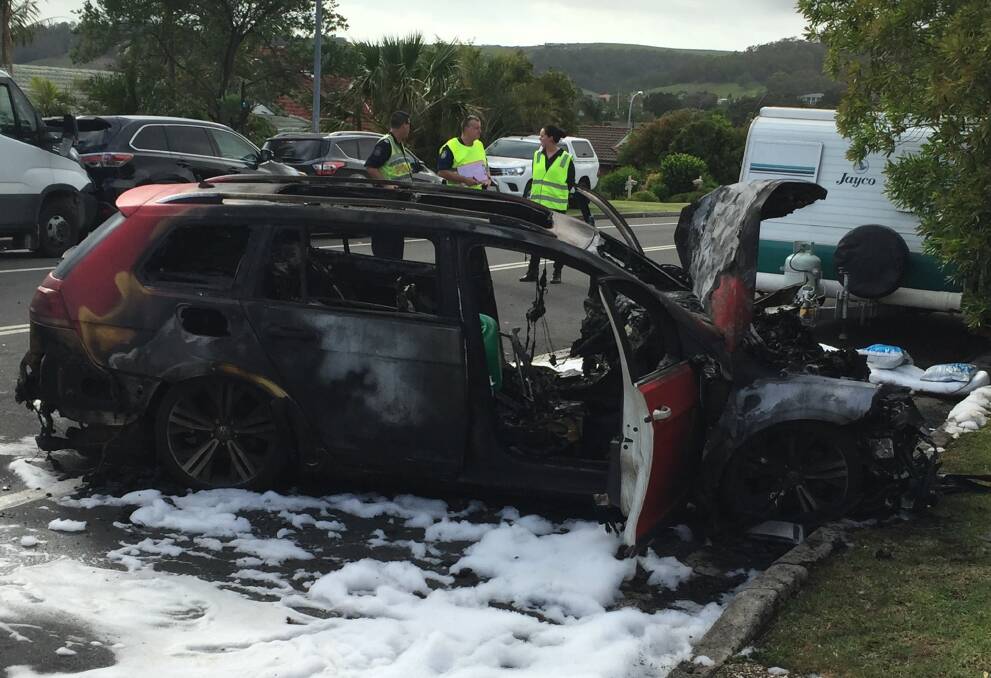 Police conducted an investigation to find the driver after a fiery car crash at Albion Park earlier in December.