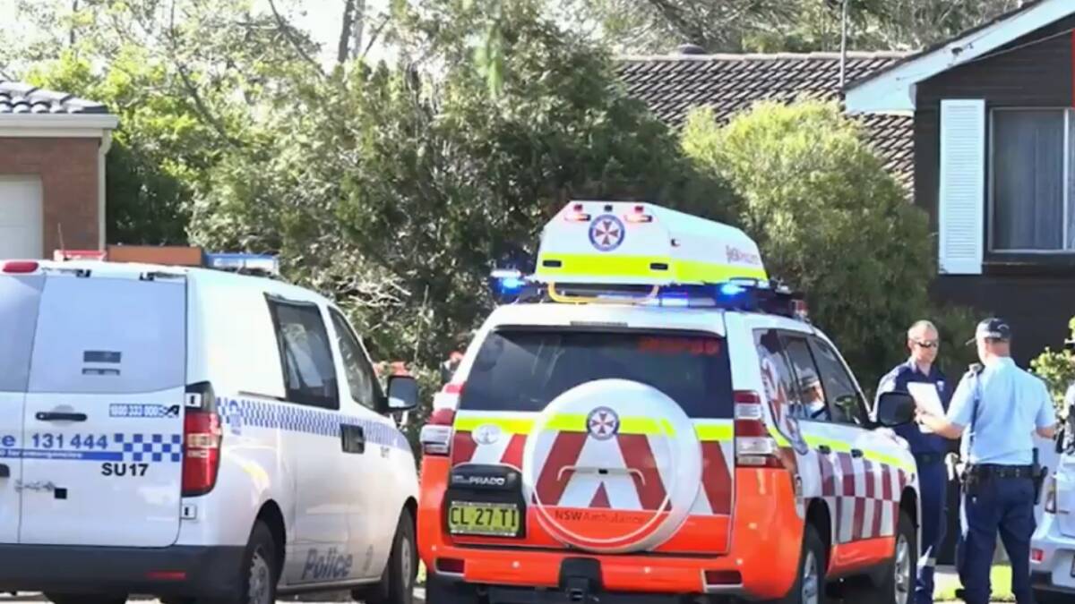 Emergency services were called to a home in Collins Place, Engadine, around 3.45pm where they found a 21-year-old man dead from a suspected drug overdose. Pictures: 9News