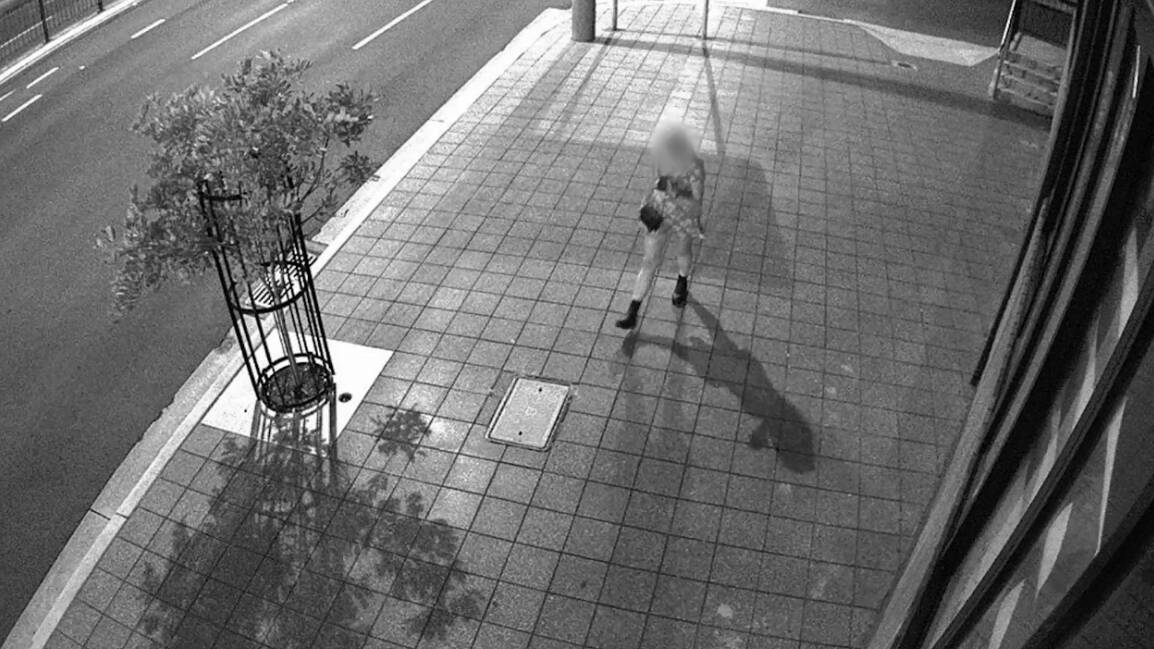 A 19-year-old woman was captured on CCTV cameras walking home after a night out before she was groped and almost kidnapped along Station Street, North Wollongong. Picture: NSW Police