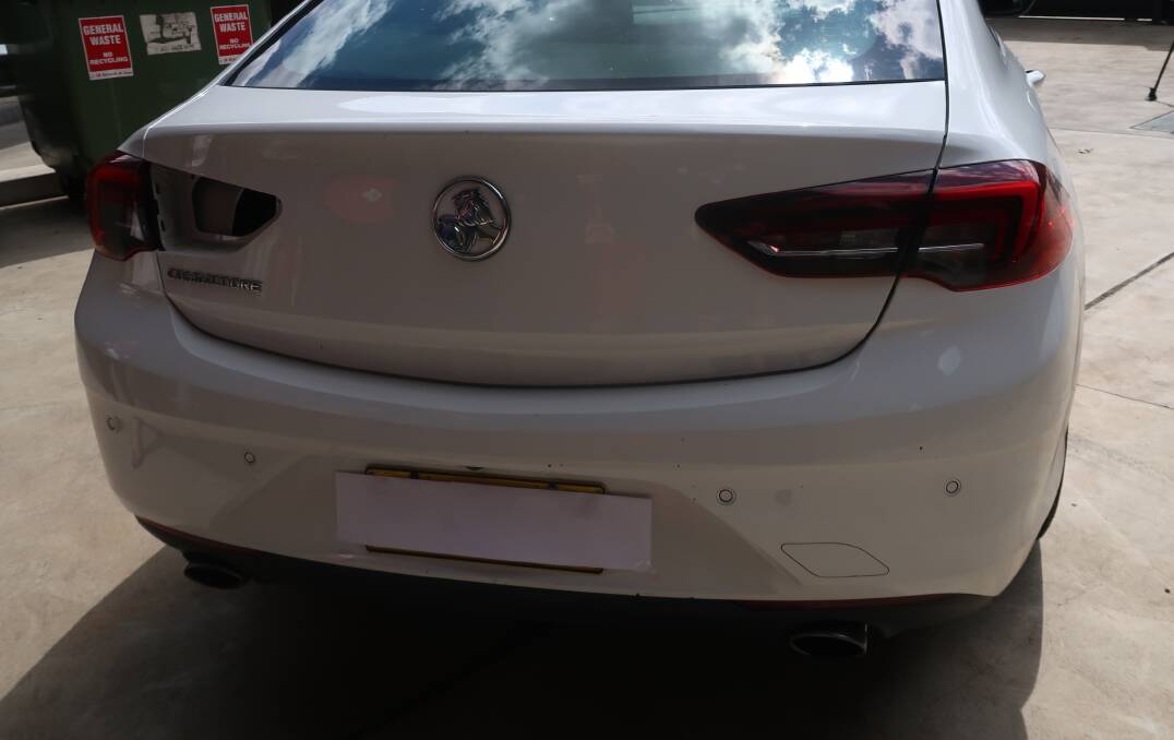 A woman's hand coming out of the taillight was spotted by a motorist on the Hume Highway near Pheasants Nest at 11:30 am. Photo: Vera Demertzis