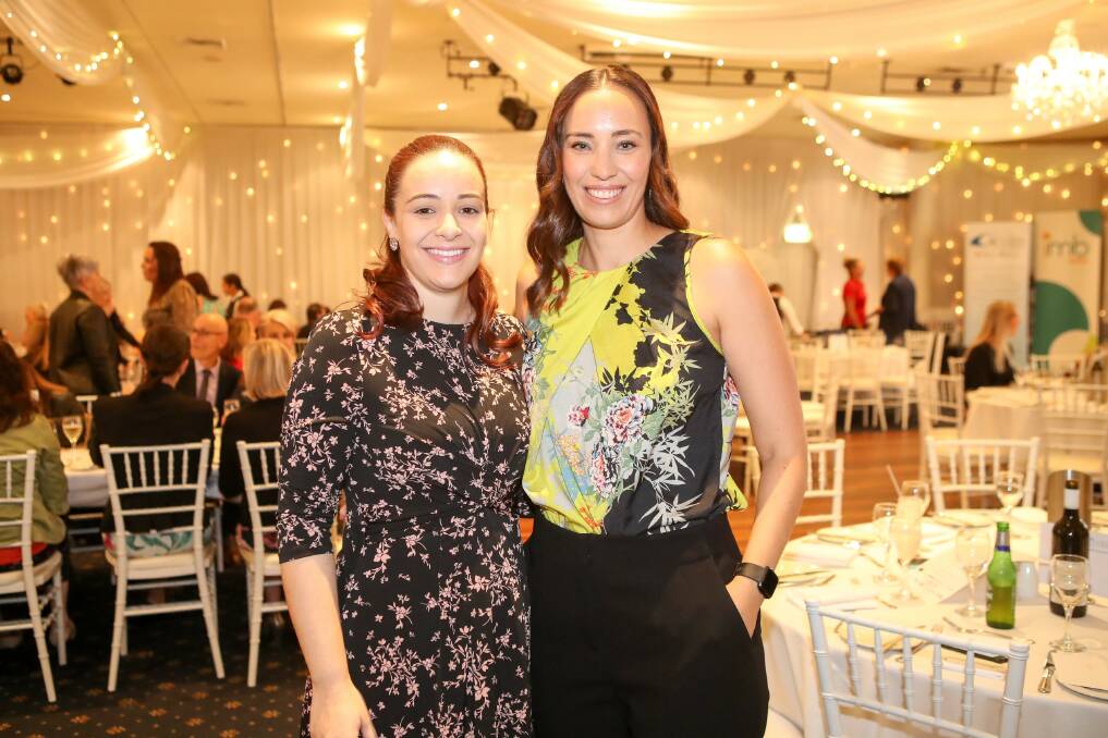 Congratulations: Lauren Buhagiar (right) of Active Property Conveyancing who won Illawarra Business Woman of the Year at the 2019 IWIB Awards.