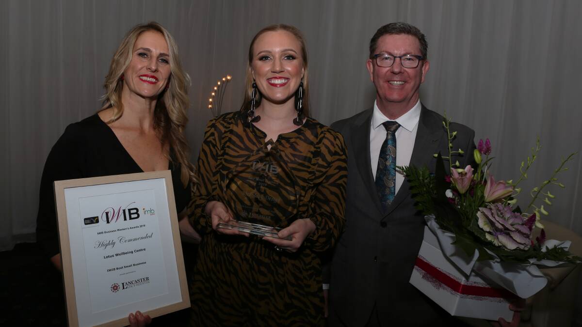 Small Business winner Birdblack Design and HC Lotus Wellbeing Centre: With Catherine McMillan, Sarah Nolen and Graham Lancaster.