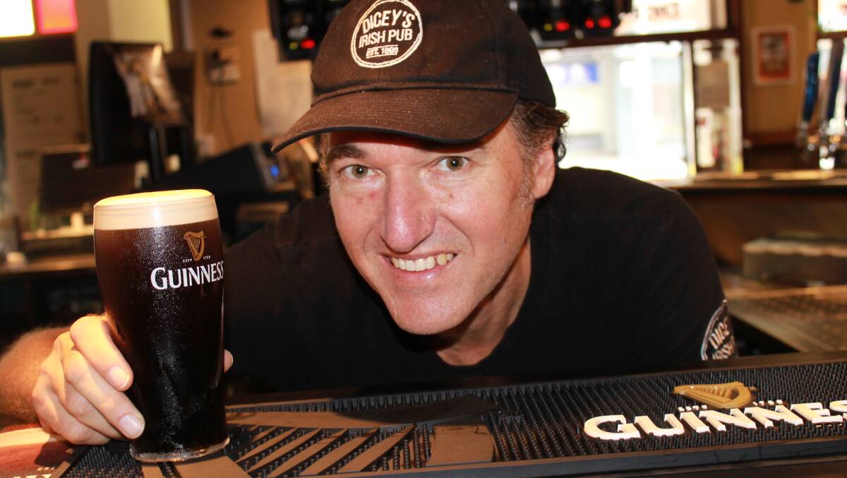 Dicey's publican: George O'Poulos (as he will be known on St Patrick's Day) will be on hand to serve up a pint of Guinness this Friday on March 17.