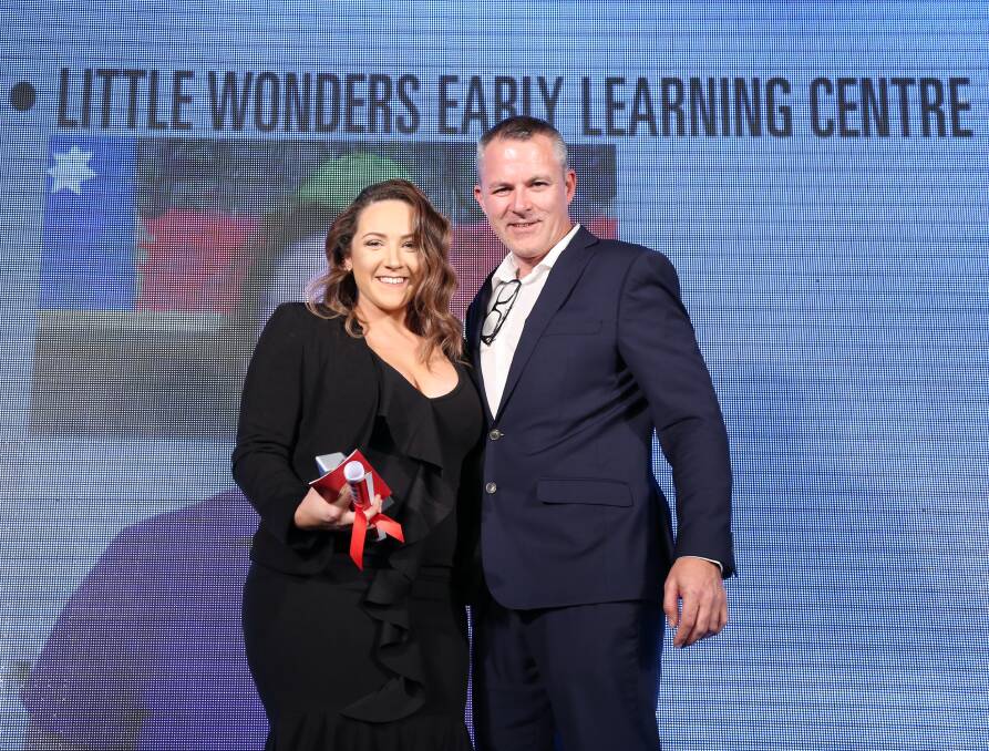 Winner: Rebecca Dun of Little Wonders Early Learning Centre won the coveted Youth Award, presented by Illawarra Mercury's sales manager Steve Sutton.