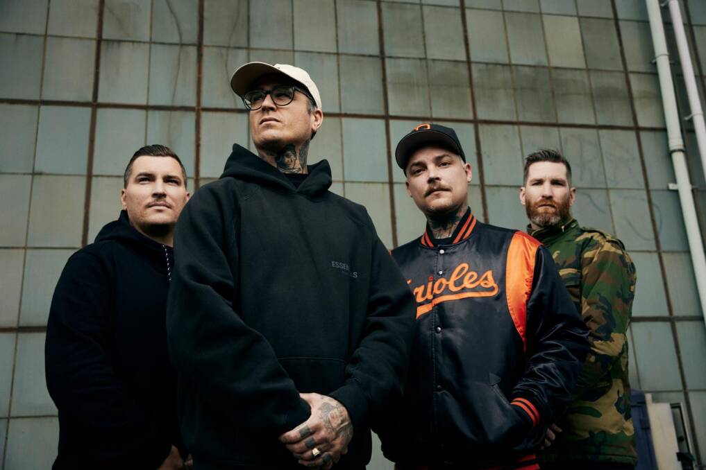Frontman Joel Birch, second from left, said The Amity Affliction were stung by fan criticism. Picture by Tom Barnes