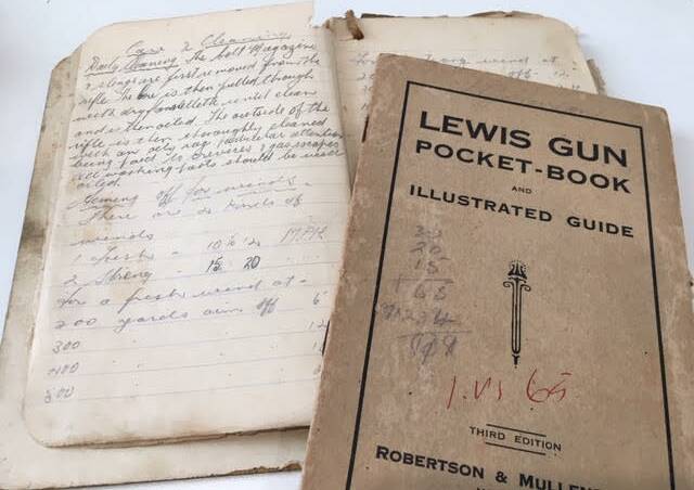 Les Harrison's Lewis Gun guide and notebook.