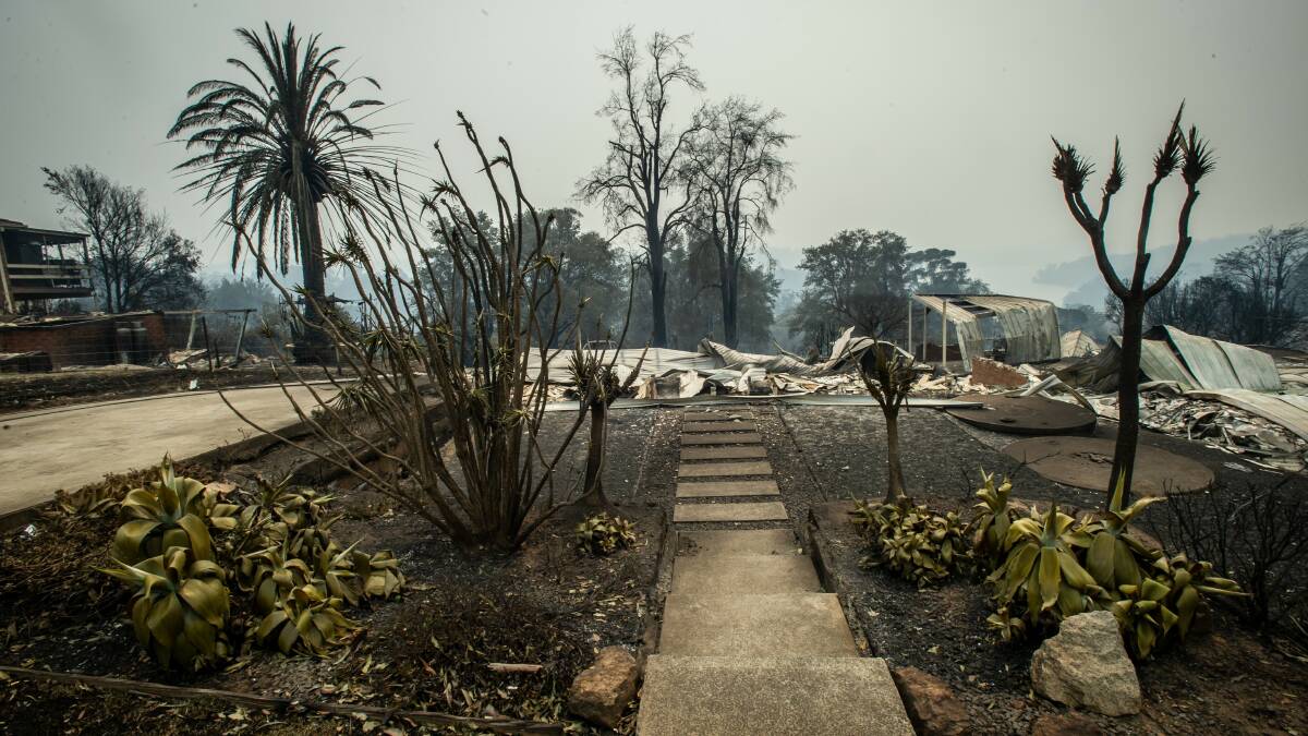 Homes and property were lost in the fires that went through Lake Conjola on New Year's Eve. Photo: Karleen Minney