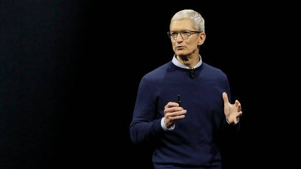 Apple CEO Tim Cook speaks during an announcement of new products on Tuesday. Photo: AP
