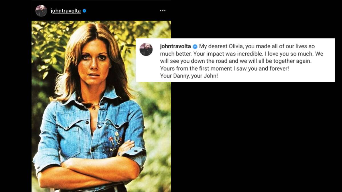 Grease co-star John Travolta's reaction via @instagram
