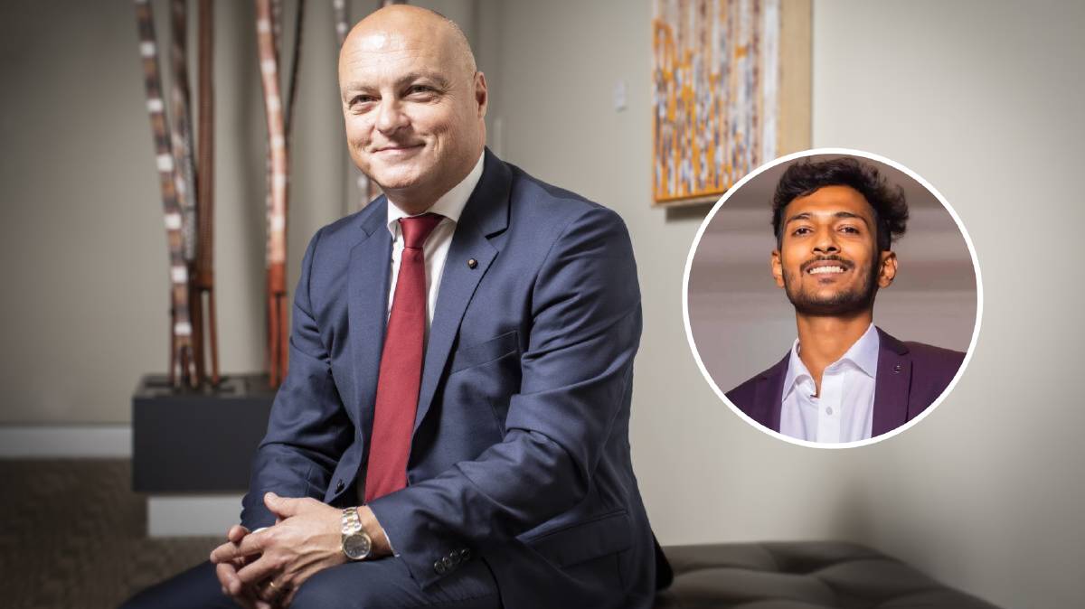 FRUSTRATION: University of Wollongong Senior Deputy-Vice Chancellor, Alex Frino, and (inset) student Shanmukh Sreeram Mantha. Pictures: supplied