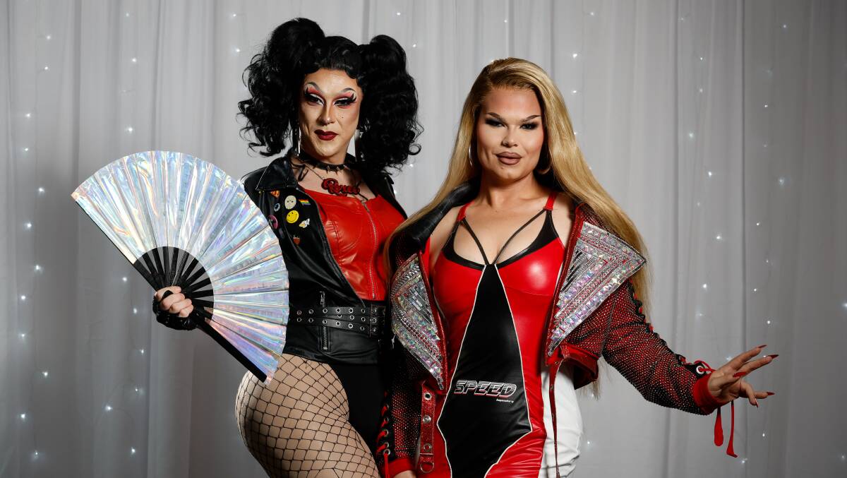 Illawarra drag queens Roxee Horror and Ellawarra will launch Drag Race Down South Season 3 on May 3. Picture by Anna Warr