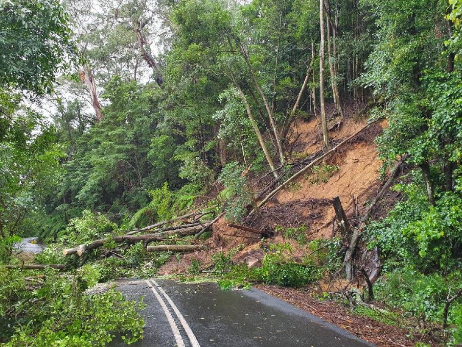 The mess that is Jamberoo Mountain Road after the latest round of storms. Picture: supplied.