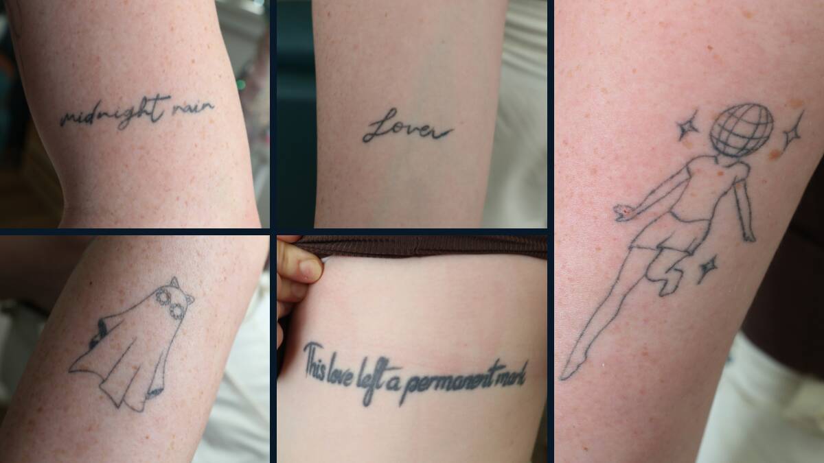 Kristen Paniagua's five Taylor Swift-inspired tattoos. Pictures by Robert Peet 