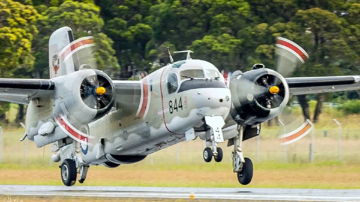 TAKE-OFF: Tracker 844 get some air at the HARS Aviation Museum. Photo: Howard Mitchell